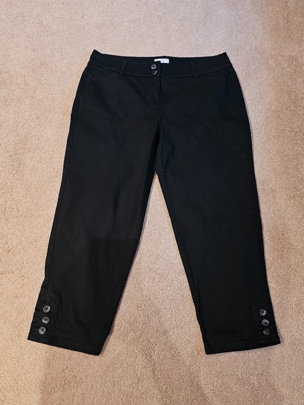 Womens Charter Club Black Capris Size 16 Misses